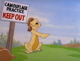 Screenshots from the 1943 MGM cartoon War Dogs