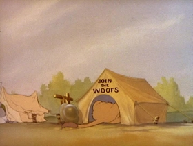 Screenshots from the 1943 MGM cartoon War Dogs