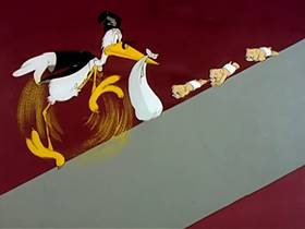 Screenshots from the 1943 MGM cartoon The Stork