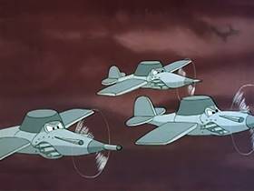 Screenshots from the 1943 MGM cartoon The Stork