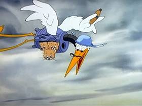 Screenshots from the 1943 MGM cartoon The Stork