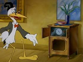 Screenshots from the 1943 MGM cartoon The Stork