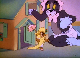 Screenshots from the 1943 MGM cartoon Baby Puss