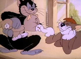 Screenshots from the 1943 MGM cartoon Baby Puss