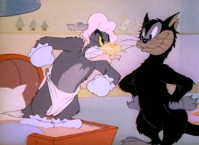 Screenshots from the 1943 MGM cartoon Baby Puss