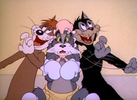 Screenshots from the 1943 MGM cartoon Baby Puss