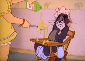 Screenshots from the 1943 MGM cartoon Baby Puss