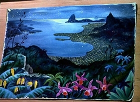 Screenshots from the 1943 Disney cartoon Aquarela do Brasil