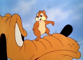 Screenshots from the 1943 Disney cartoon Private Pluto