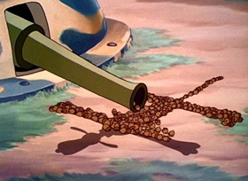 Screenshots from the 1943 Disney cartoon Private Pluto