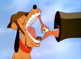 Screenshots from the 1943 Disney cartoon Private Pluto