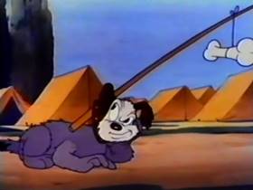 Screenshots from the 1943 Walter Lantz cartoon Canine Commandos