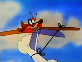 Screenshots from the 1943 Walter Lantz cartoon Canine Commandos