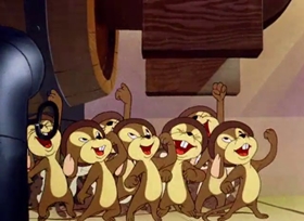Screenshots from the 1943 Warner Bros. cartoon Fifth Column Mouse