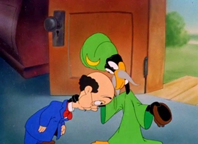 Screenshots from the 1943 Warner Bros. cartoon The Wise Quacking Duck