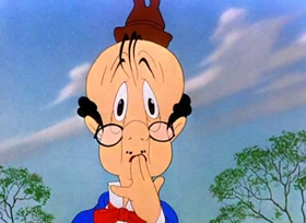 Screenshots from the 1943 Warner Bros. cartoon The Wise Quacking Duck