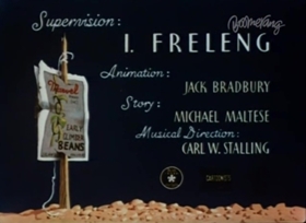 Screenshots from the 1943 Warner Bros. cartoon Jack-Wabbit and the Beanstalk