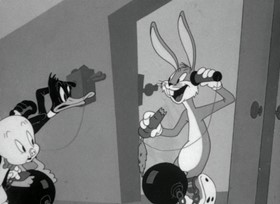 Screenshots from the 1943 Warner Bros. cartoon Porky Pig