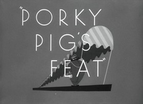 Screenshots from the 1943 Warner Bros. cartoon Porky Pig