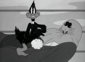 Screenshots from the 1943 Warner Bros. cartoon Porky Pig