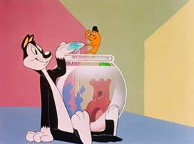 Screenshots from the 1943 Warner Bros. cartoon Fin n