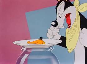 Screenshots from the 1943 Warner Bros. cartoon Fin n