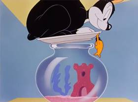 Screenshots from the 1943 Warner Bros. cartoon Fin n