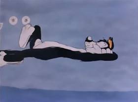 Screenshots from the 1943 Warner Bros. cartoon Fin n