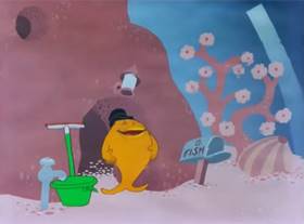 Screenshots from the 1943 Warner Bros. cartoon Fin n