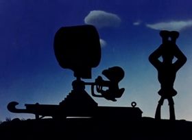 Screenshots from the 1943 Warner Bros. cartoon Daffy the Commando