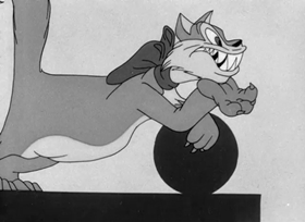 Screenshots from the 1943 Warner Bros. cartoon Puss n
