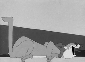 Screenshots from the 1943 Warner Bros. cartoon Puss n