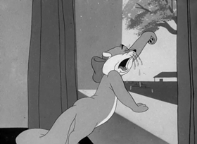 Screenshots from the 1943 Warner Bros. cartoon Puss n