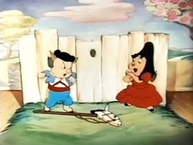 Screenshots from the 1944 Terrytoons cartoon The Butcher of Seville
