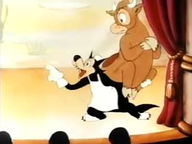 Screenshots from the 1944 Terrytoons cartoon The Butcher of Seville