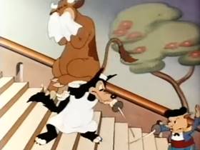 Screenshots from the 1944 Terrytoons cartoon The Butcher of Seville