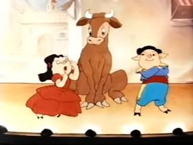 Screenshots from the 1944 Terrytoons cartoon The Butcher of Seville