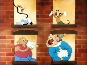 Screenshots from the 1944 Terrytoons cartoon The Butcher of Seville
