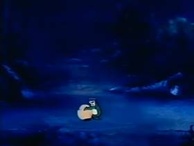 Screenshots from the 1944 Terrytoons cartoon The Frog and the Princess