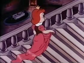 Screenshots from the 1944 Terrytoons cartoon The Frog and the Princess