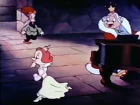 Screenshots from the 1944 Terrytoons cartoon The Frog and the Princess