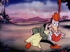 Screenshots from the 1944 Terrytoons cartoon The Frog and the Princess