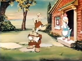 Screenshots from the 1944 Terrytoons cartoon My Boy Johnny