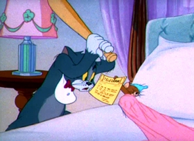Screenshots from the 1944 MGM cartoon The Million Dollar Cat