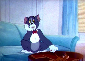Screenshots from the 1944 MGM cartoon The Million Dollar Cat