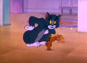 Screenshots from the 1944 MGM cartoon The Million Dollar Cat