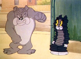 Screenshots from the 1944 MGM cartoon The Bodyguard