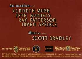 Screenshots from the 1944 MGM cartoon The Bodyguard