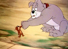 Screenshots from the 1944 MGM cartoon The Bodyguard