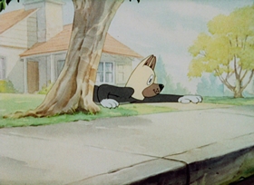 Screenshots from the 1944 MGM cartoon Puttin